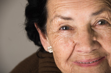 portrait of sweet loving happy grandmother