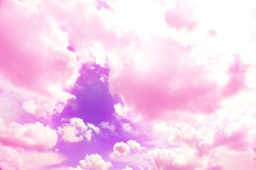 Violet sky background with pink clouds