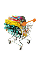 shopping trolley with various fabric