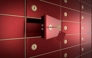 safe deposit boxes