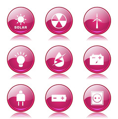 Energy Sign And Symbol Pink Vector Button Icon