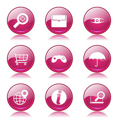 SEO Internet Sign Pink Vector Button Icon Design Set 10