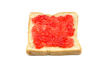 slice of bread with strawberry jam