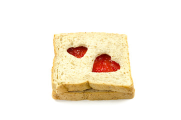slice of bread with strawberry jam