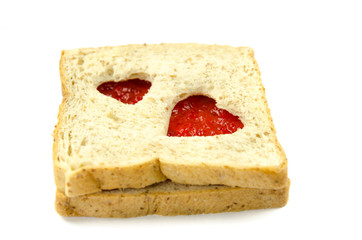 slice of bread with strawberry jam