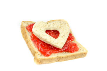 slice of bread with strawberry jam