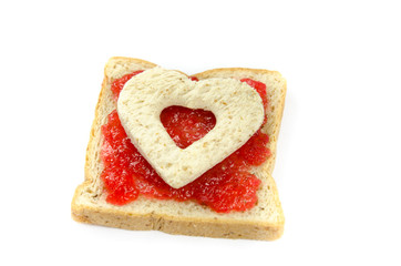 slice of bread with strawberry jam