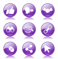 Social Internet Violet Vector Button Icon Design Set