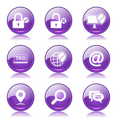 SEO Internet Sign Violet Vector Button Icon Design Set 3