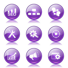 SEO Internet Sign Violet Vector Button Icon Design Set 5