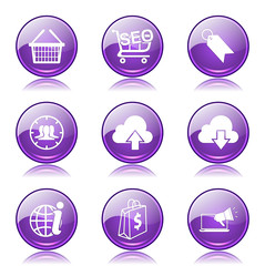 SEO Internet Sign Violet Vector Button Icon Design Set 7