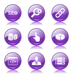 SEO Internet Sign Violet Vector Button Icon Design Set 11