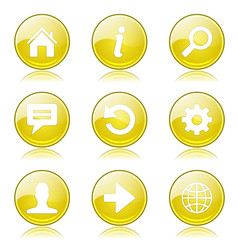 Web Internet Yellow Vector Button Icon Design Set