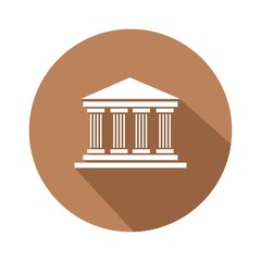 Icono museo marrón botón sombra