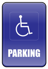 Parking sign for disabled