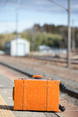 ヒームに置いたスーツケース