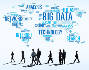 Big Data Storage Information World Map Concept