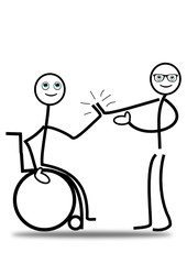 Strichmännchen High Five Inklusion