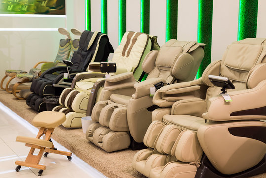 Beige Massage Chairs In The Store