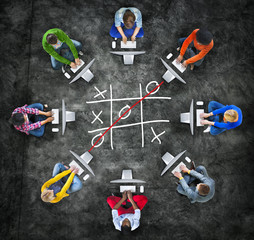 Tic Tac Toe Game Competition XO Win Challecge Concept