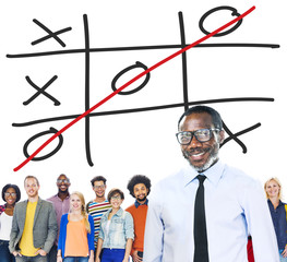Tic Tac Toe Game Competition XO Win Challecge Concept