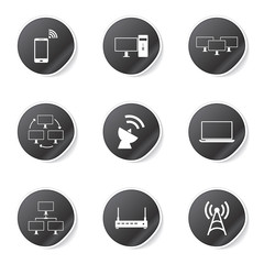 Telecom Communication Black Vector Button Icon Design Set 2