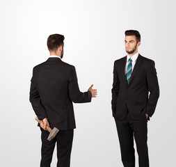 Fototapeta premium Two businessman shake hands