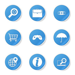 SEO Internet Sign Blue Vector Button Icon Design Set 10