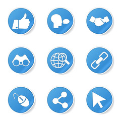 Social Internet Blue Vector Button Icon Design Set