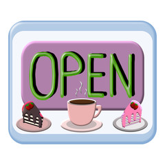 Open Label, Coffee Shop Illustration