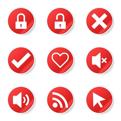 SEO Internet Sign Red Vector Button Icon Design Set 4