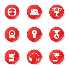 Fototapeta premium SEO Internet Sign Red Vector Button Icon Design Set 9