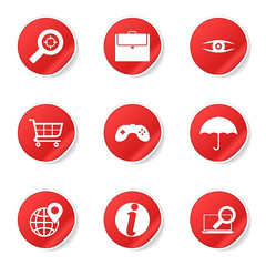 SEO Internet Sign Red Vector Button Icon Design Set 10