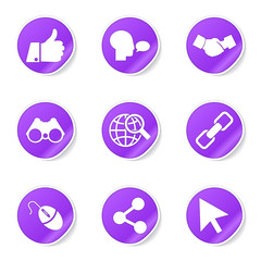 Social Internet Violet Vector Button Icon Design Set