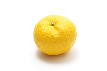 Yuzu on white background