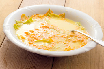 Zucchini flowers ready  for frying