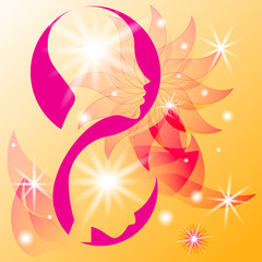 pregnant woman, stylized vector symbol