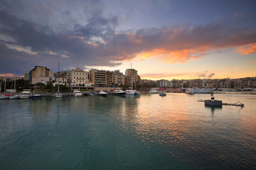 Fototapeta na wymiar Yachts in Zea Marina in Athens, Greece.