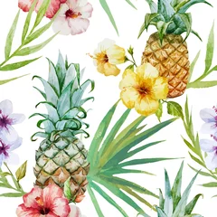 Wallpaper murals Pineapple Tropical pattern