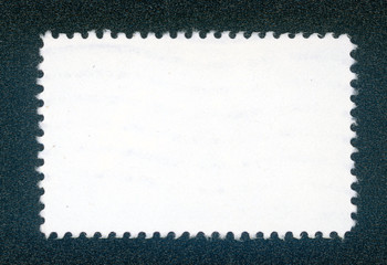 post stamp reverse side isolated on black