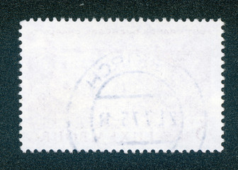 post stamp reverse side isolated on black