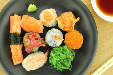 various sushi rolls