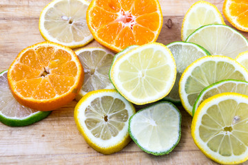 Lime, Lemon and tangerine slices