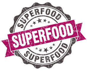 Obraz premium superfood grunge violet seal isolated on white