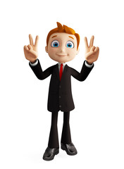 businessman with win pose