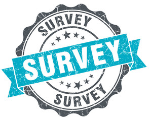 Obraz premium survey vintage turquoise seal isolated on white