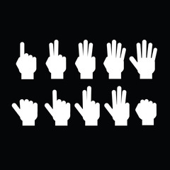 Obraz premium Set of fingers showing numbers