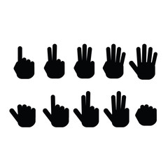 Set of fingers showing numbers