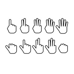 Set of fingers showing numbers