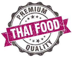 thai food grunge violet seal isolated on white